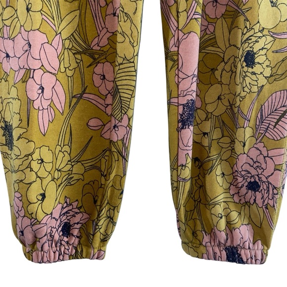 Saturday Sunday Anthropologie Camilla Knit Joggers Green Pink Floral Slouchy S - Picture 9 of 14
